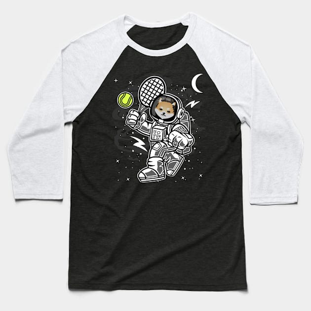 Astronaut Tennis Dogelon Mars ELON Coin To The Moon Crypto Token Cryptocurrency Blockchain Wallet Birthday Gift For Men Women Kids Baseball T-Shirt by Thingking About